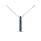 Womens 1/5 Ct. T.w. Blue Diamond Sterling Silver Pendant Necklace