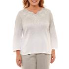 Alfred Dunner Lakeshore Drive Ombre Embroidered Sweater-plus