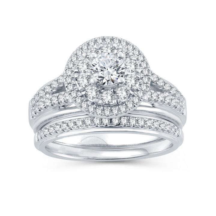 Womens 1 1/10 Ct. T.w. Diamond 10k Gold Bridal Set