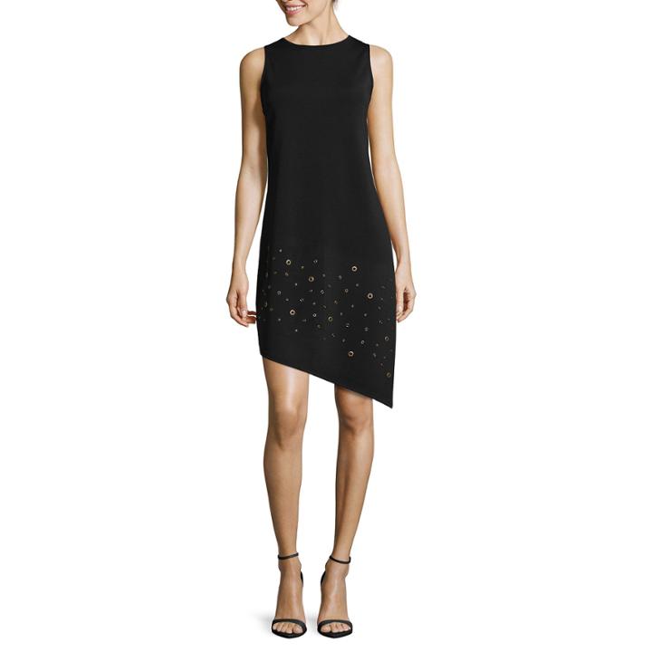 Worthington Sleeveless Asymmetric Grommet Dress