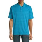 Haggar Short Sleeve Grid Knit Polo Shirt Big And Tall