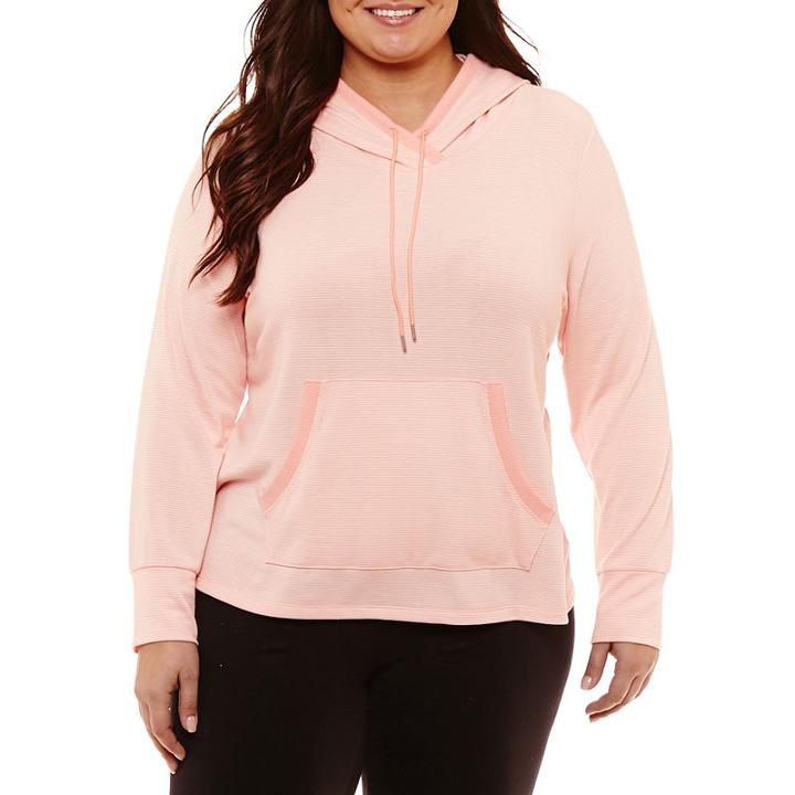 St. John's Bay Active Long Sleeve Hoodie With Kangaroo Pocket - Plus