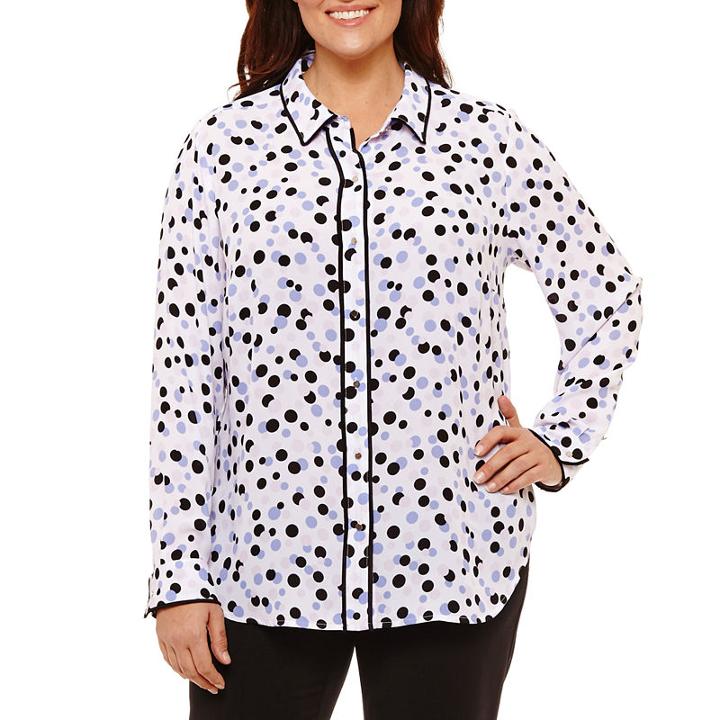 Liz Claiborne Framed Trim Shirt- Plus