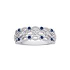 I Said Yes Genuine Sapphire And Diamond-accent Platinaire Band