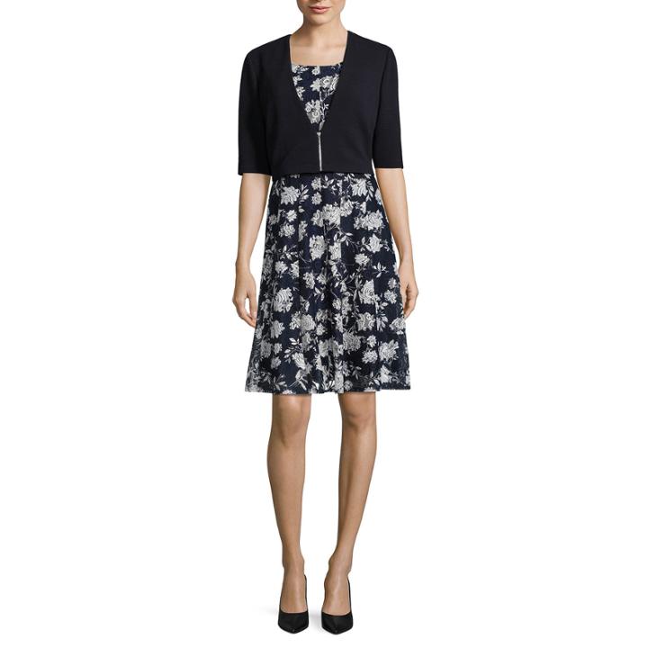 Perceptions Elbow Sleeve Jacket Dress
