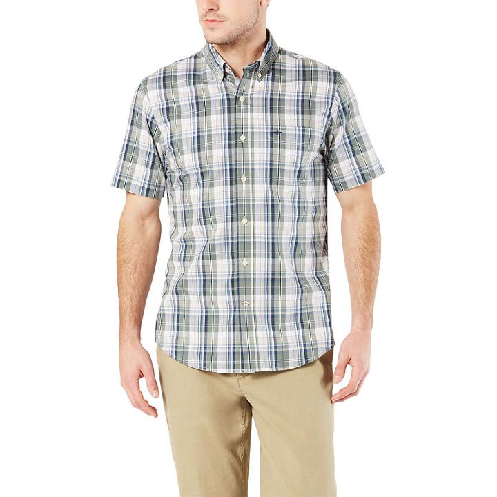 Dockers Short Sleeve Stretch Button-front Shirt-big And Tall