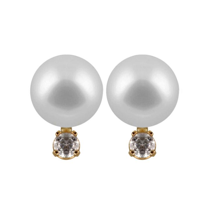1/10 Ct. T.w. Pearl 14k Gold Stud Earrings
