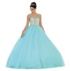 Strapless Sweetheart Lace Up Back Quinceanera Ball Gown With Matching Jacket - Juniors