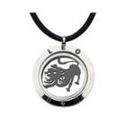 Leo Zodiac Reversible Stainless Steel Locket Pendant Necklace