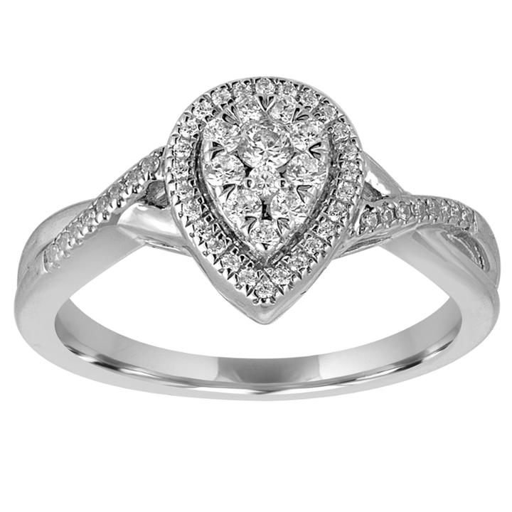 I Said Yes Womens 3/8 Ct. T.w. Genuine White Diamond Platinaire Bridal Set