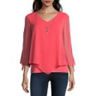 Alyx 3/4 Sleeve V Neck Knit Blouse