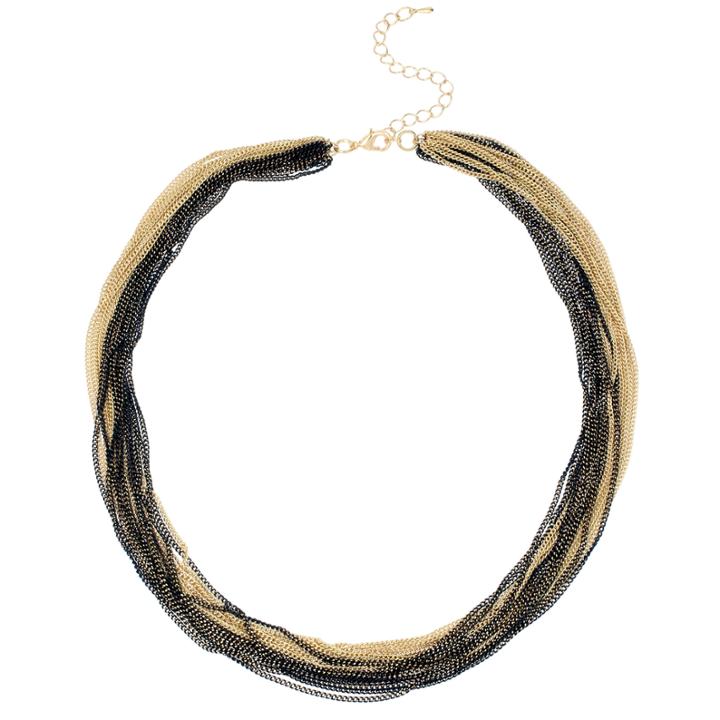 Bleu&trade; Black And Gold-tone Layered Chain Necklace