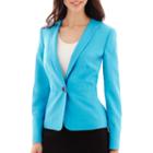 Black Label By Evan-picone One-button Mlange Jacket
