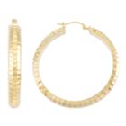 Gold Opulence 14k Gold Over Diamond Resin Hoop Earrings