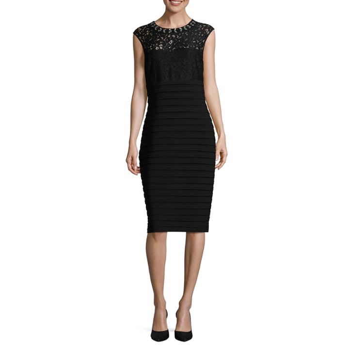 Scarlett Sleeveless Beaded Sheath Dress-talls