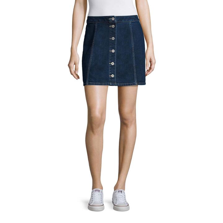 Arizona Button-front Skirt - Juniors