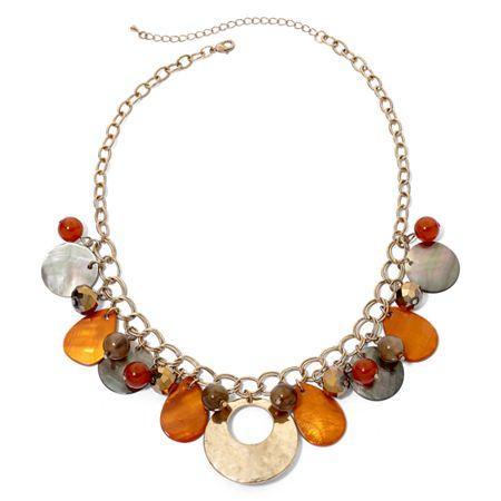 Mixit Hammered Disc Pendant Necklace