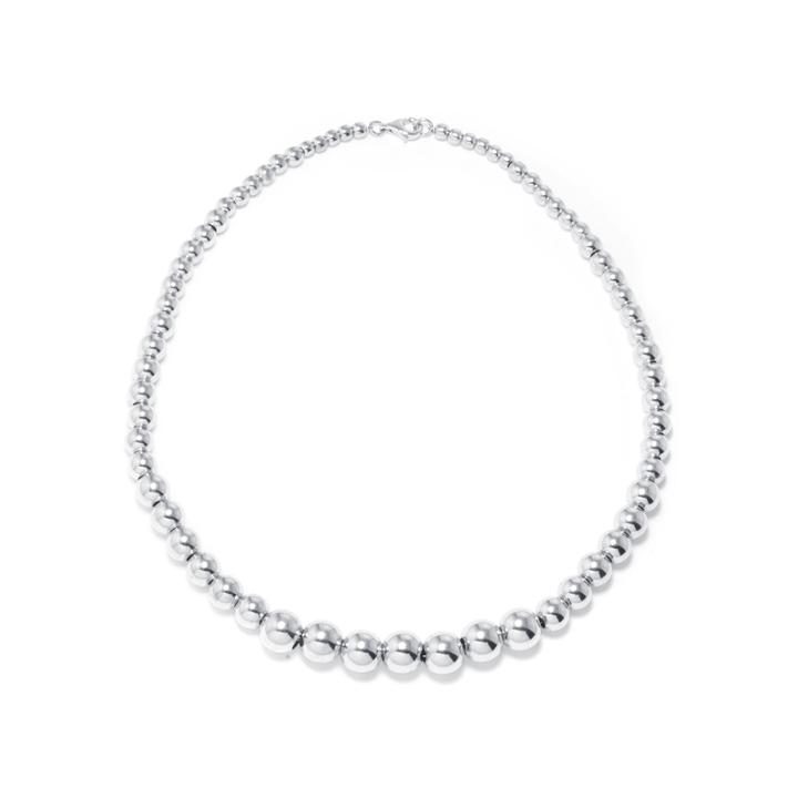 Sterling Silver Graduated Bead Necklace