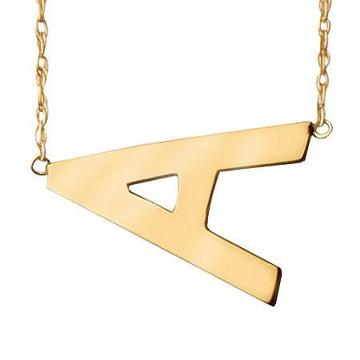 Gold-filled Sideways Initial Necklace