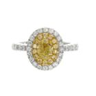 Womens 1 1/2 Ct. T.w. Oval Yellow Diamond 18k Gold Engagement Ring