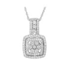 Trumiracle 1/3 Ct. T.w. Diamond Sterling Silver Square Pendant Necklace