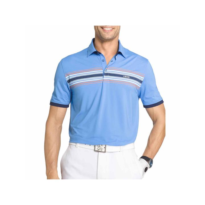 Izod Golf Short Sleeve Chest Stripe Polo Shirt