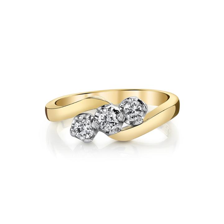 Sirena 1/3 Ct. T.w. Diamond 14k Two-tone Gold 3-stone Ring