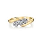 Sirena 1/3 Ct. T.w. Diamond 14k Two-tone Gold 3-stone Ring