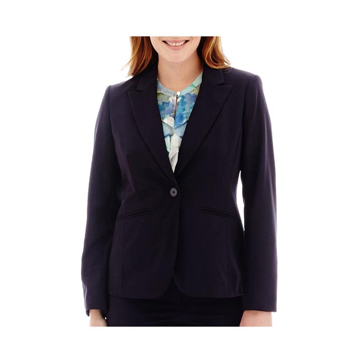 Liz Claiborne One-button Peak Lapel Blazer