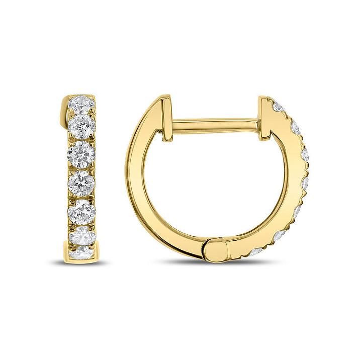 1/3 Ct. T.w. Genuine White Diamond 18k Gold 11.5mm Hoop Earrings