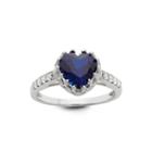 Lab Created Blue Sapphire Sterling Silver Ring