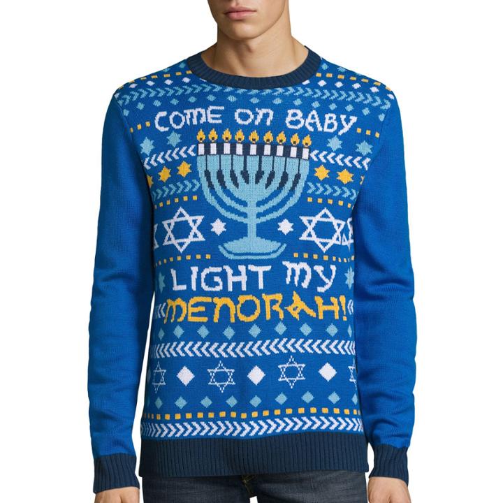 Novelty Season Crew Neck Long Sleeve Cotton Blend Pullover Sweater