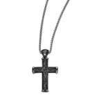 Edward Mirell Black Ti&trade; Mens Stainless Steel Titanium Cross Pendant Necklace