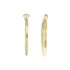 18k Gold Over Brass 60mm Polished Round Tube Hoop Earrings