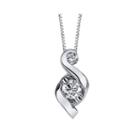 Juno Lucina 1/3 Ct. T.w. Diamond 14k White Gold Swirl Pendant Necklace