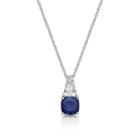Womens Lab Created Blue Sapphire Sterling Silver Pendant