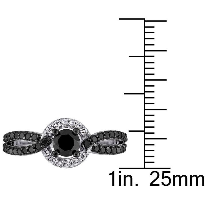 Womens 1 Ct. T.w. Diamond Black Engagement Ring