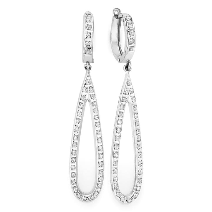 Diamond Fascination&trade; 14k White Gold Open Teardrop Earrings