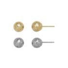 14k Two-tone Gold Textured 2-pr. Ball Stud Earring Set