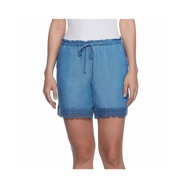Skye's The Limit Tahitian Paradise Woven Pull-on Shorts-plus