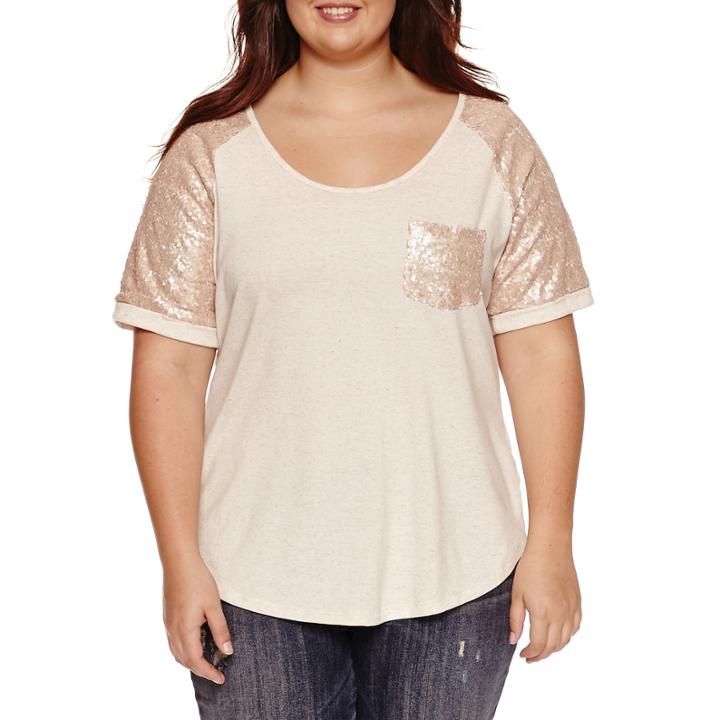 Self Esteem Short Sleeve Round Neck T-shirt-womens Juniors Plus