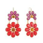 Liz Claiborne Multi Color Flower Chandelier Earrings