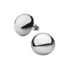 Stainless Steel 14mm Hollow Button Stud Earrings
