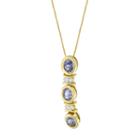 Womens Diamond Accent Blue Tanzanite Round Pendant Necklace