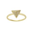 Diamond-accent 10k Yellow Gold Pyramid Ring