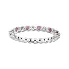 Personally Stackable Genuine Pink Tourmaline & Diamond-accent Eternity Ring