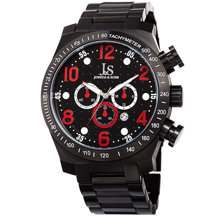 Joshua & Sons Mens Black Strap Watch-j-127rd