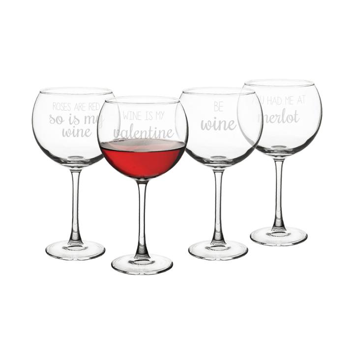 Cathy's Concepts Valentine's 4-pc. Wine Glass