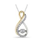 Love In Motion&trade; 1/7 Ct. T.w. Diamond 10k Two-tone Gold Infinity Pendant Necklace