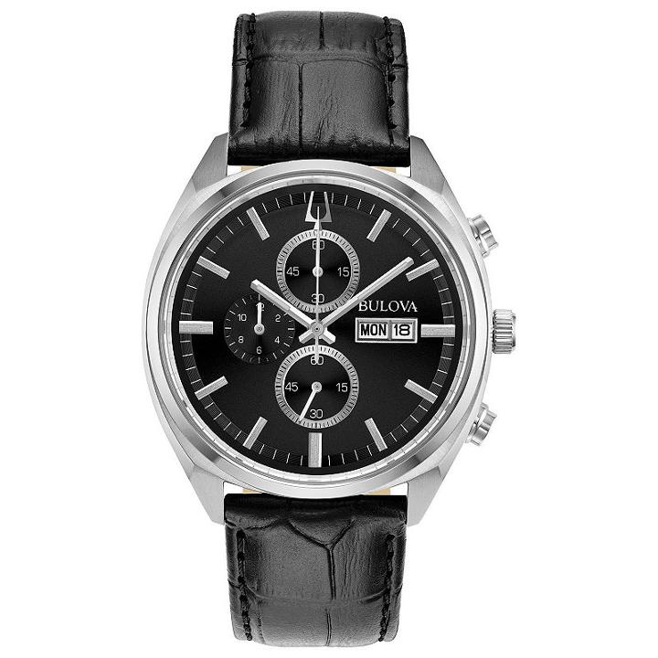 Bulova Mens Black Strap Watch-96c133